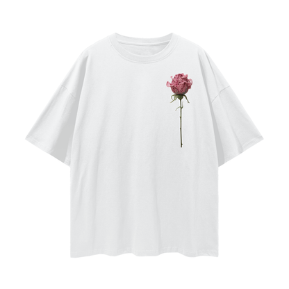 Lace Long Stem Rose - Digital Print Unisex T-Shirt