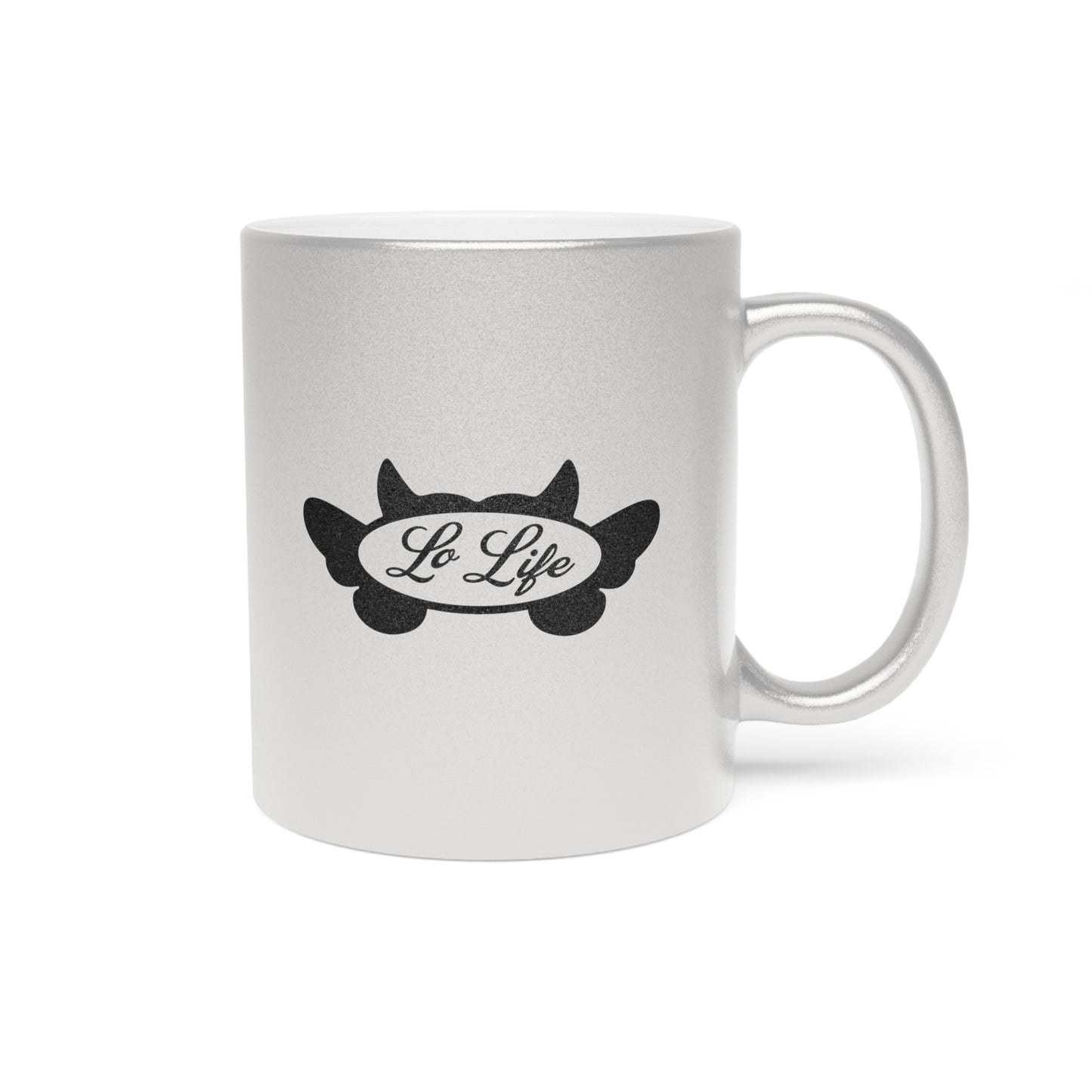 Lo Life Devil/Angel Logo Merch - Silver Metallic Mug