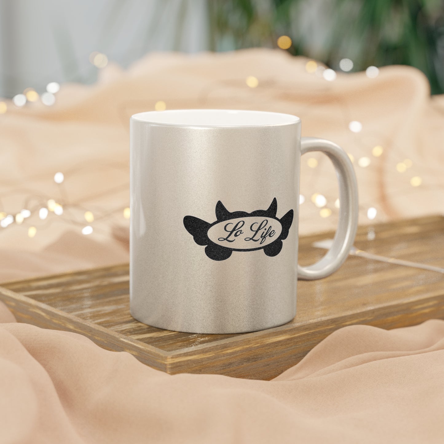 Lo Life Devil/Angel Logo Merch - Silver Metallic Mug
