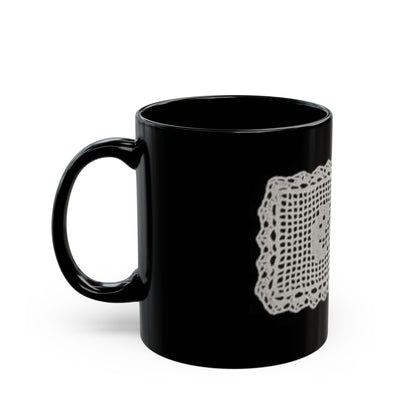 Lace 'EW' Mug – Vintage Crochet Graphic Mug