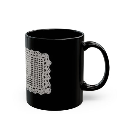 Lace 'EW' Mug – Vintage Crochet Graphic Mug