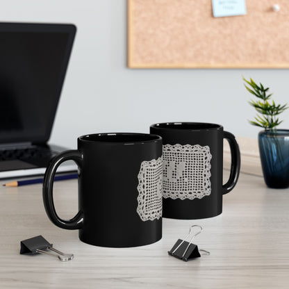 Lace 'EW' Mug – Vintage Crochet Graphic Mug