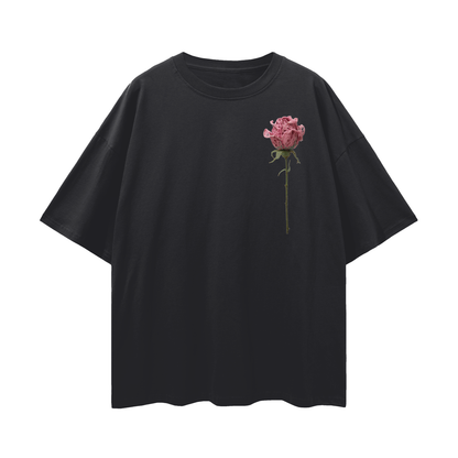 Lace Long Stem Rose - Digital Print Unisex T-Shirt