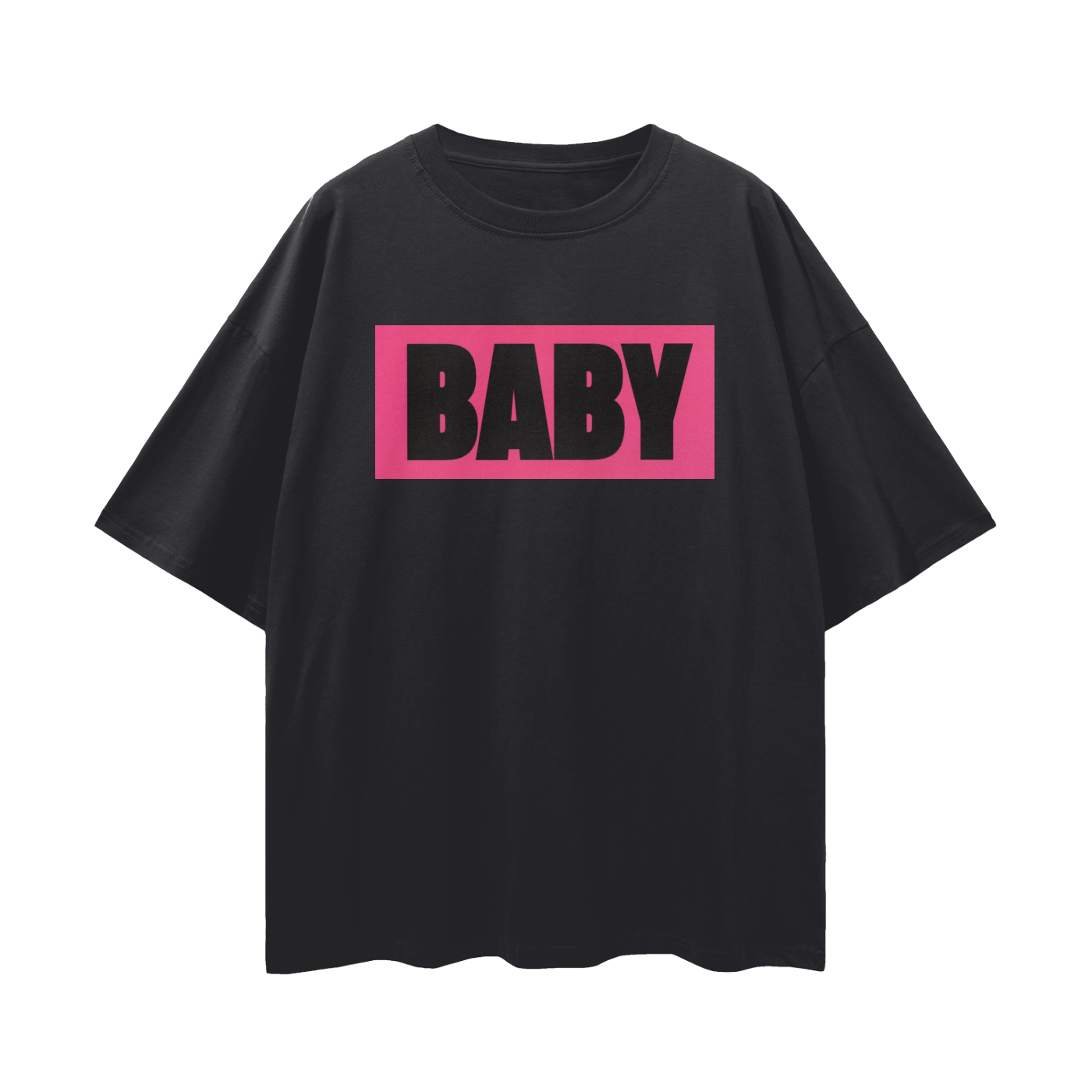 Hot Pink BABY Poster-Style Graphic - Digital Print Oversized T Shirt