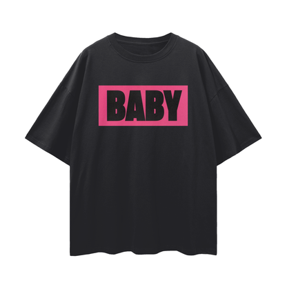 Hot Pink BABY Poster-Style Graphic - Digital Print Oversized T Shirt