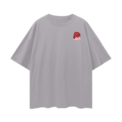 Cherry Blossom Chocolate - Digital Print Oversized Drop Shoulder T-Shirt