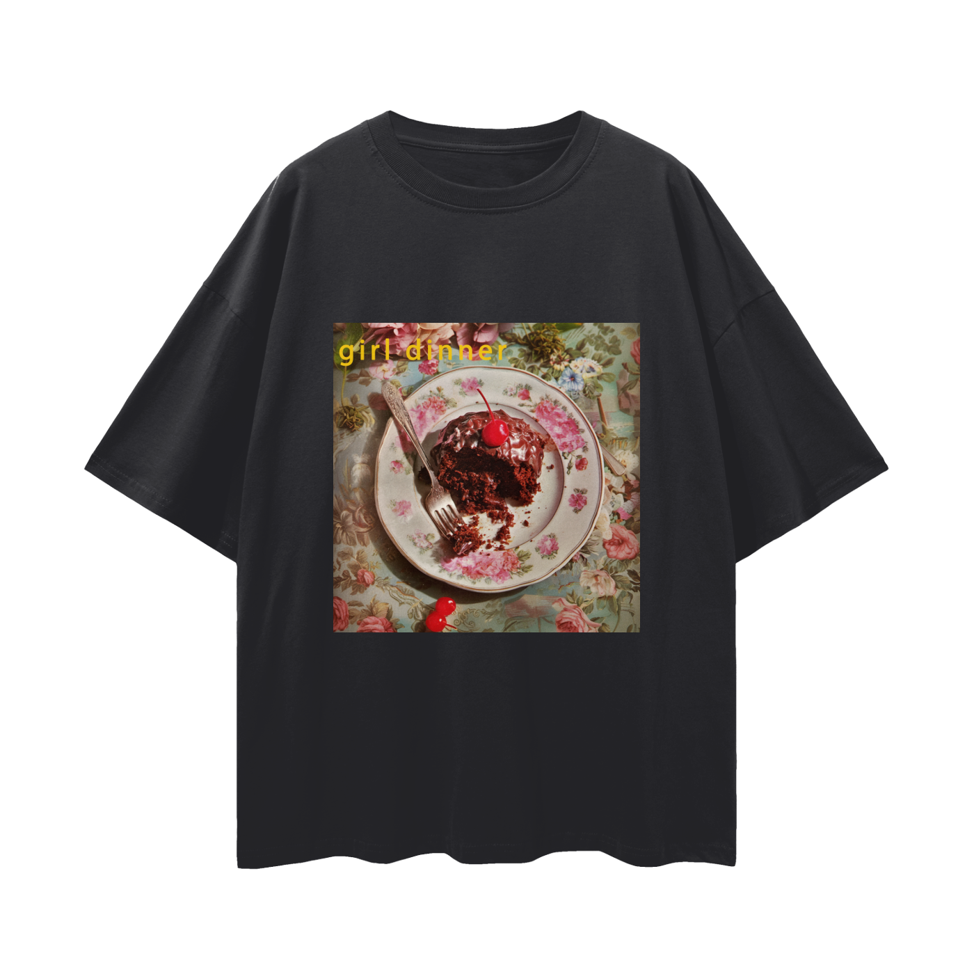 Girl Dinner Cake Still Life - Digital Print Unisex T-Shirt