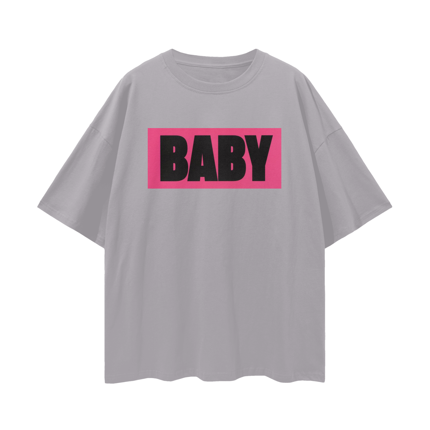 Hot Pink BABY Poster-Style Graphic - Digital Print Oversized T Shirt