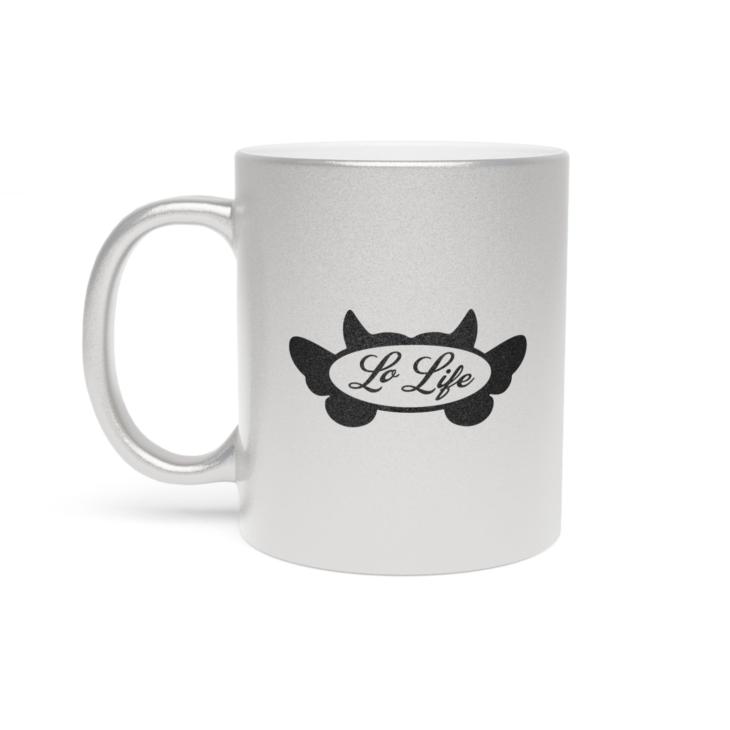 Lo Life Devil/Angel Logo Merch - Silver Metallic Mug