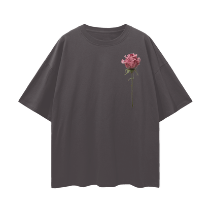 Lace Long Stem Rose - Digital Print Unisex T-Shirt