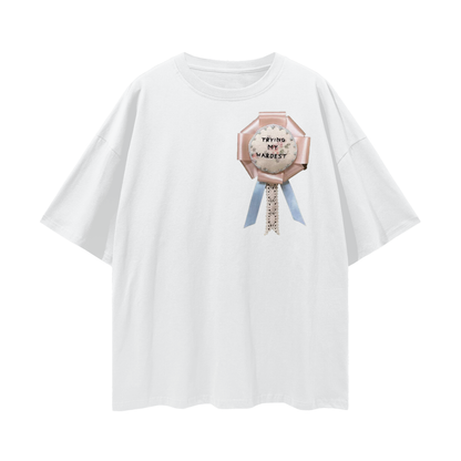 "Trying My Hardest" Prize Ribbon - Digital Print Unisex T Shirt