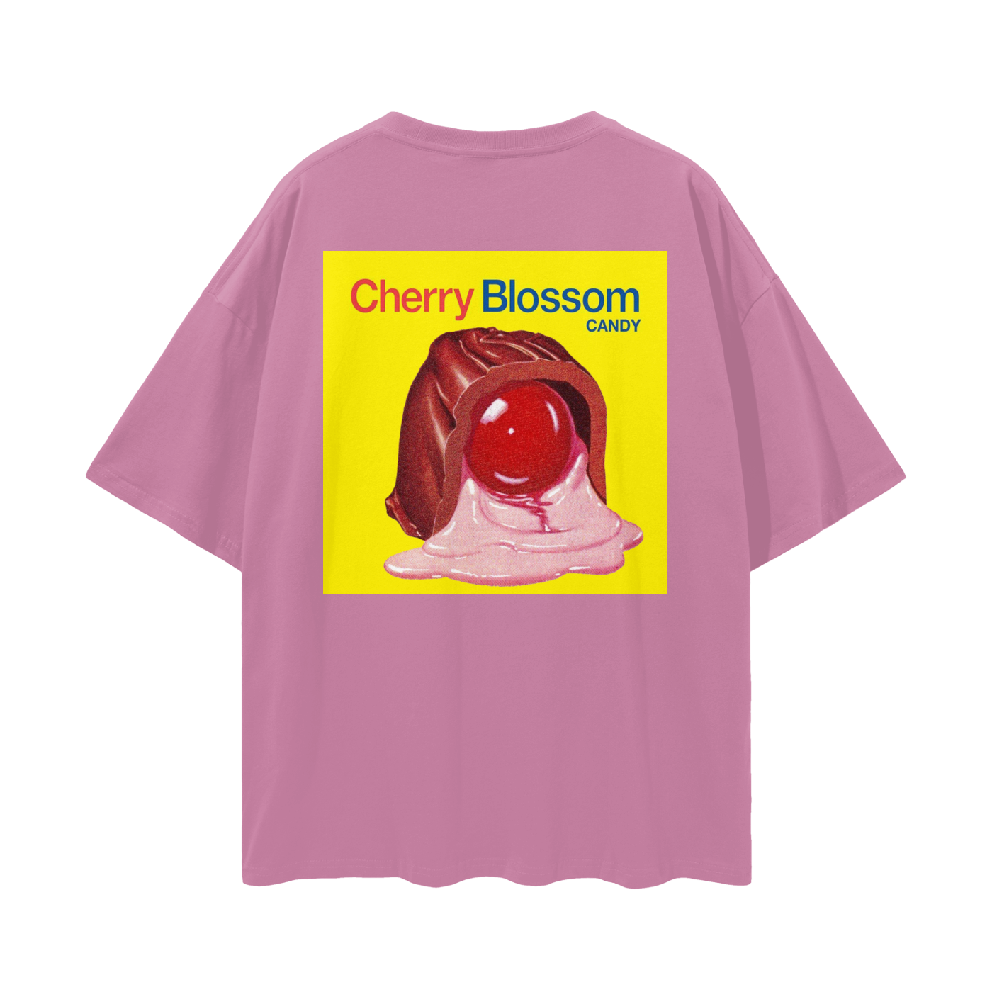 Cherry Blossom Chocolate - Digital Print Oversized Drop Shoulder T-Shirt