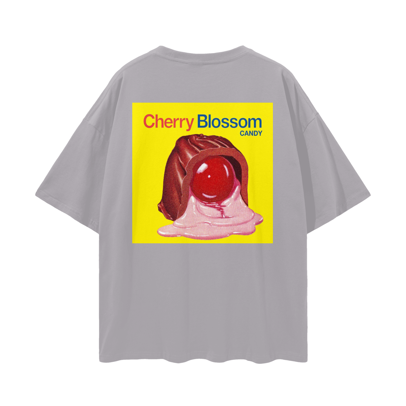 Cherry Blossom Chocolate - Digital Print Oversized Drop Shoulder T-Shirt