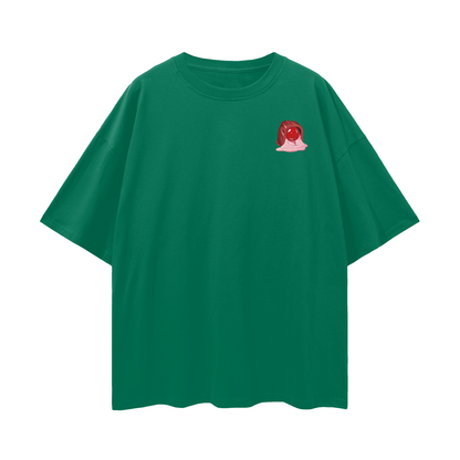 Cherry Blossom Chocolate - Digital Print Oversized Drop Shoulder T-Shirt