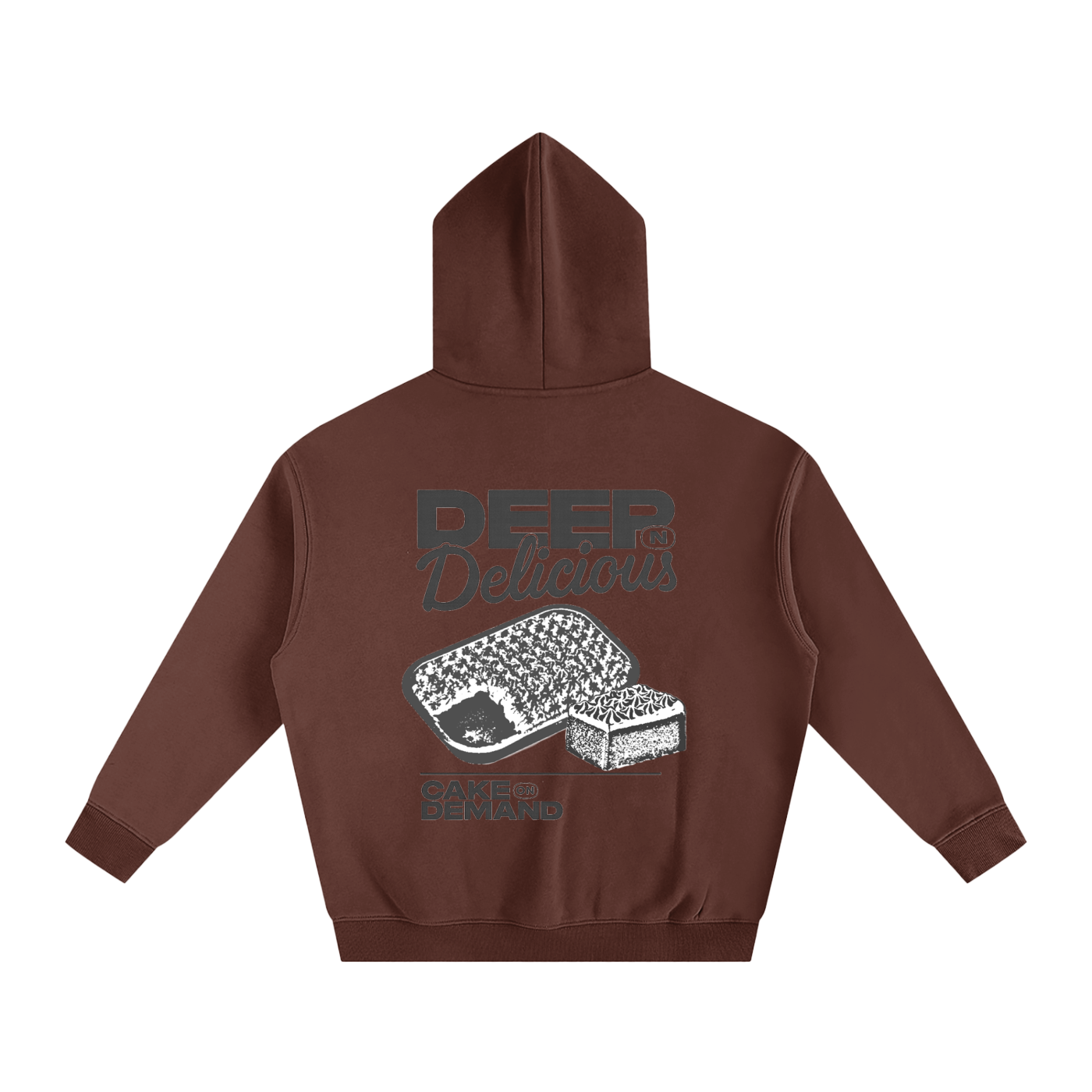 Deep n' Delicious Cake - Digital Print Oversize Fleeced Hoodie