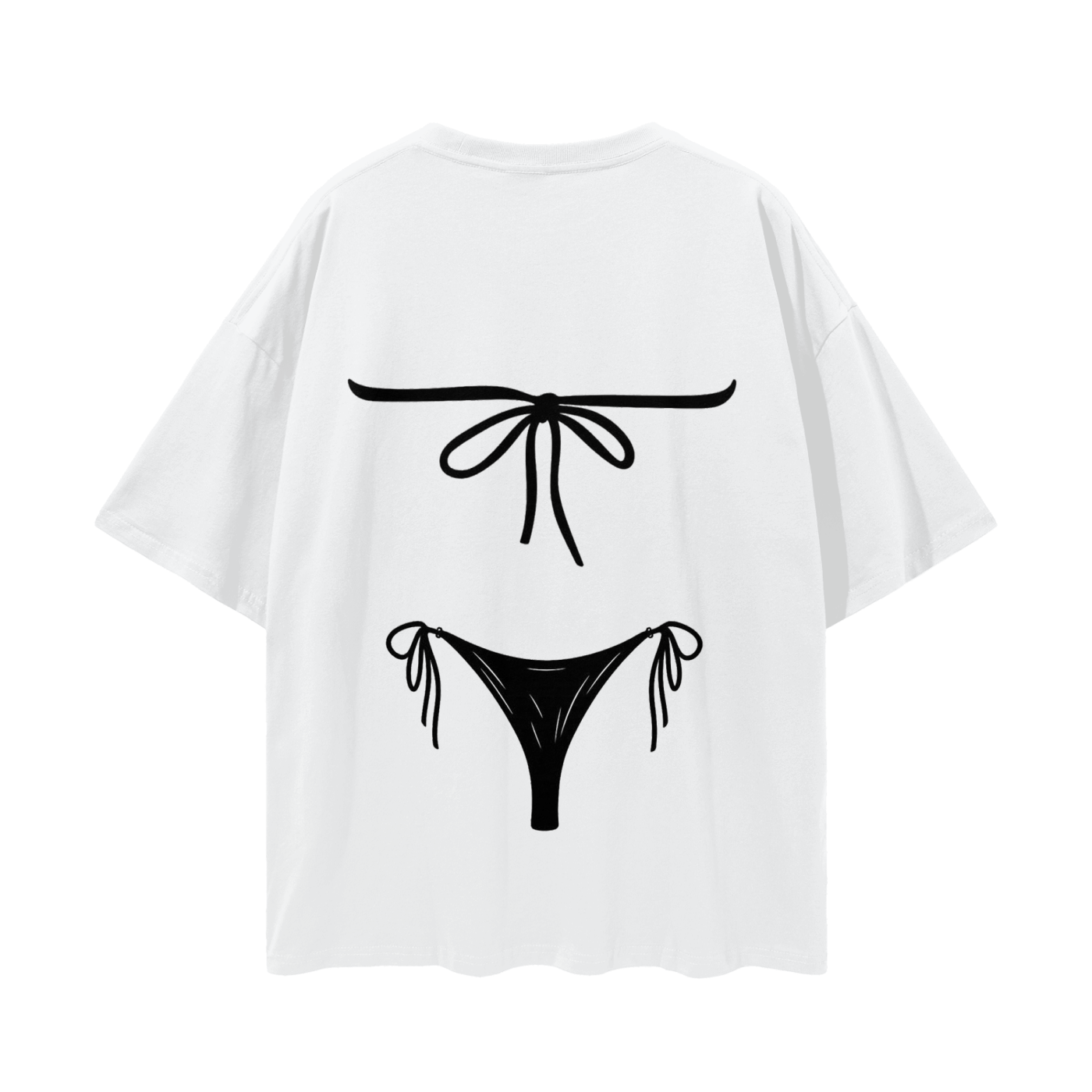 Bikini Beach Cover Up - Digital Print Streetwear Loose Drop Shoulder T-Shirt