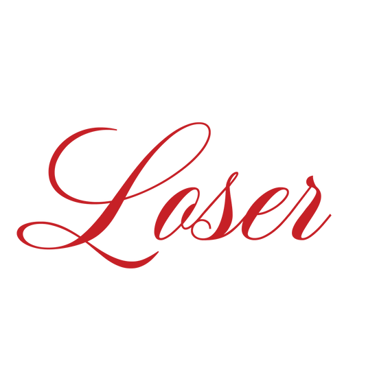 Minimal "Loser" Script - Digital Print Unisex T Shirt