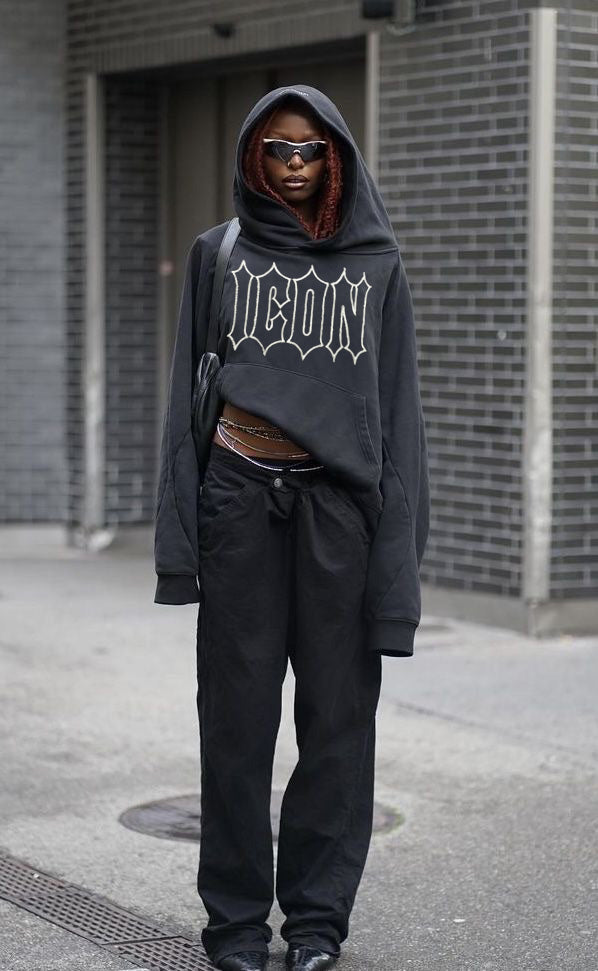 Hand Embroidered ICON graphic - Upcycled Vintage/Thrifted Sweatshirt