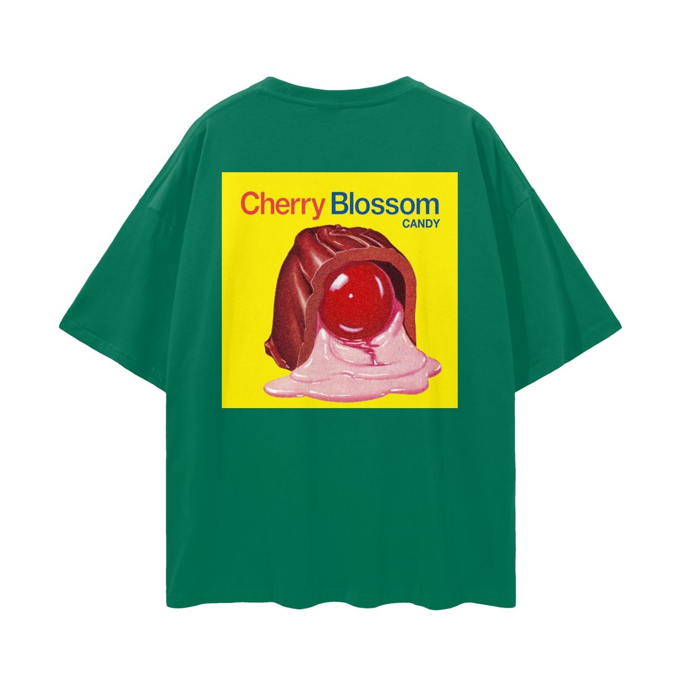 Cherry Blossom Chocolate - Digital Print Oversized Drop Shoulder T-Shirt