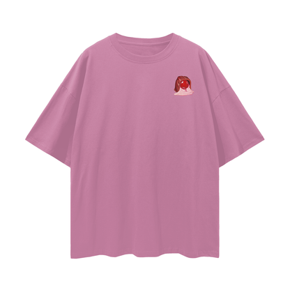 Cherry Blossom Chocolate - Digital Print Oversized Drop Shoulder T-Shirt