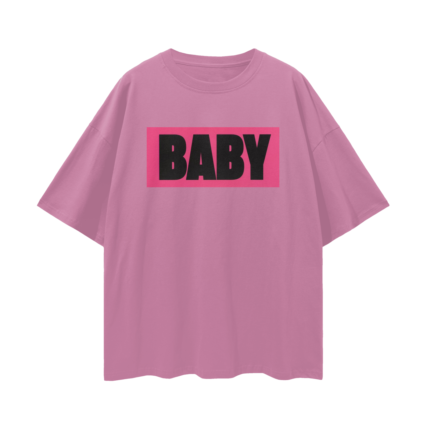 Hot Pink BABY Poster-Style Graphic - Digital Print Oversized T Shirt