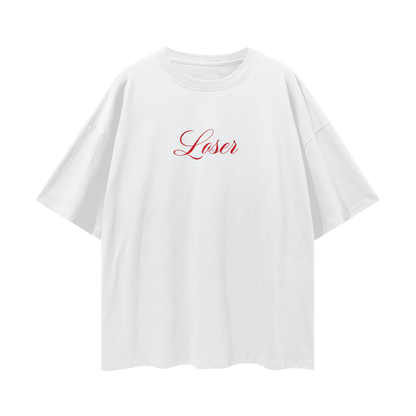 Minimal "Loser" Script - Digital Print Unisex T Shirt