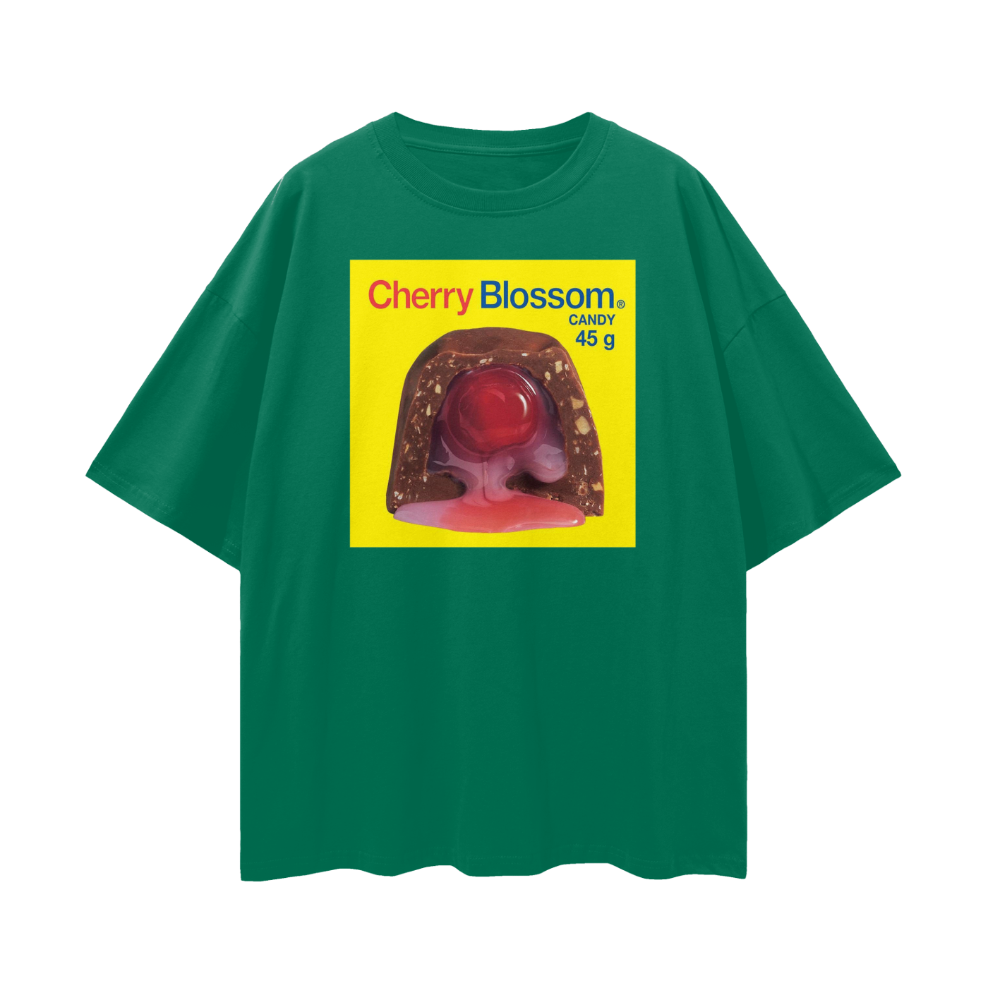 Cherry Blossom Chocolate - Digital Print Oversized Drop Shoulder T-Shirt