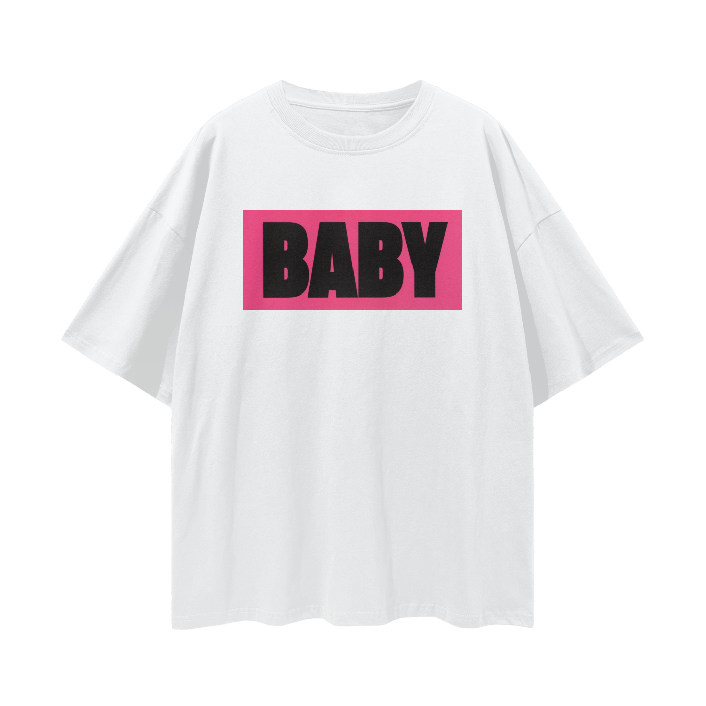 Hot Pink BABY Poster-Style Graphic - Digital Print Oversized T Shirt
