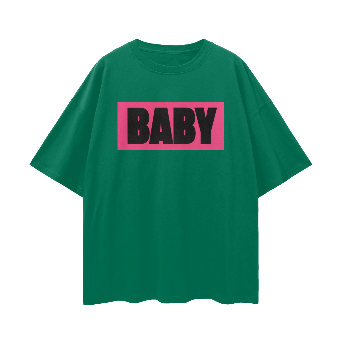 Hot Pink BABY Poster-Style Graphic - Digital Print Oversized T Shirt