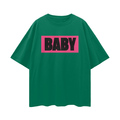 Hot Pink BABY Poster-Style Graphic - Digital Print Oversized T Shirt